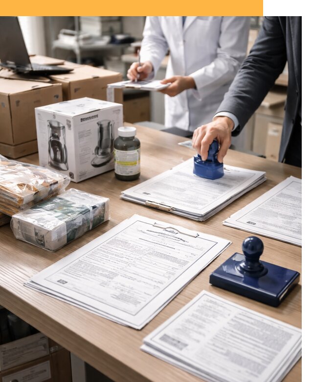 Сертификация импортных товаров от 12385 с таможенным сопровождением